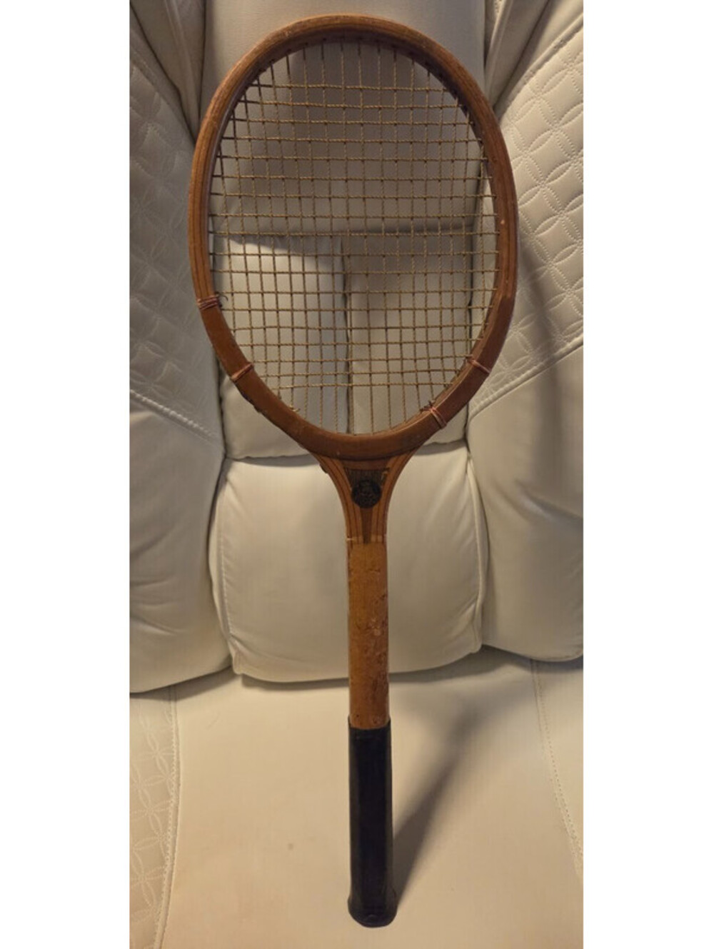 Vintage Viking Wooden Tennis Racket – Classic Wood Racquet with Leather Grip